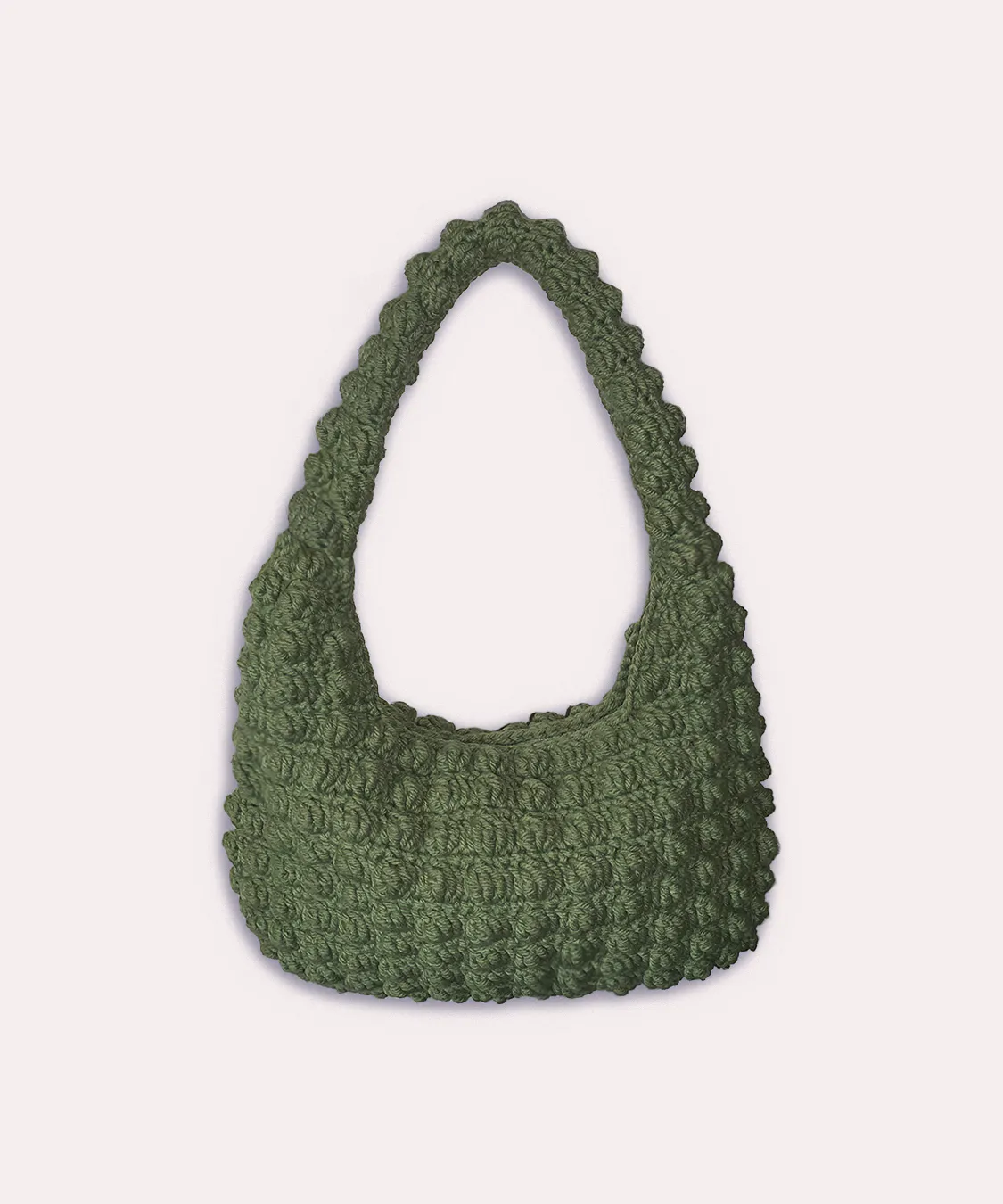 Green Bubble Crochet Shoulder Bag